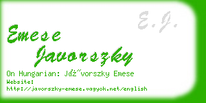 emese javorszky business card